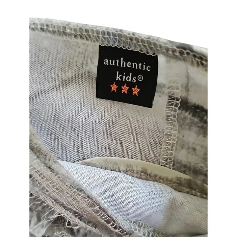 Authentic Kids Mummy Costume 3PC Set Rib Cage Detail Size M 5-6 Gray White